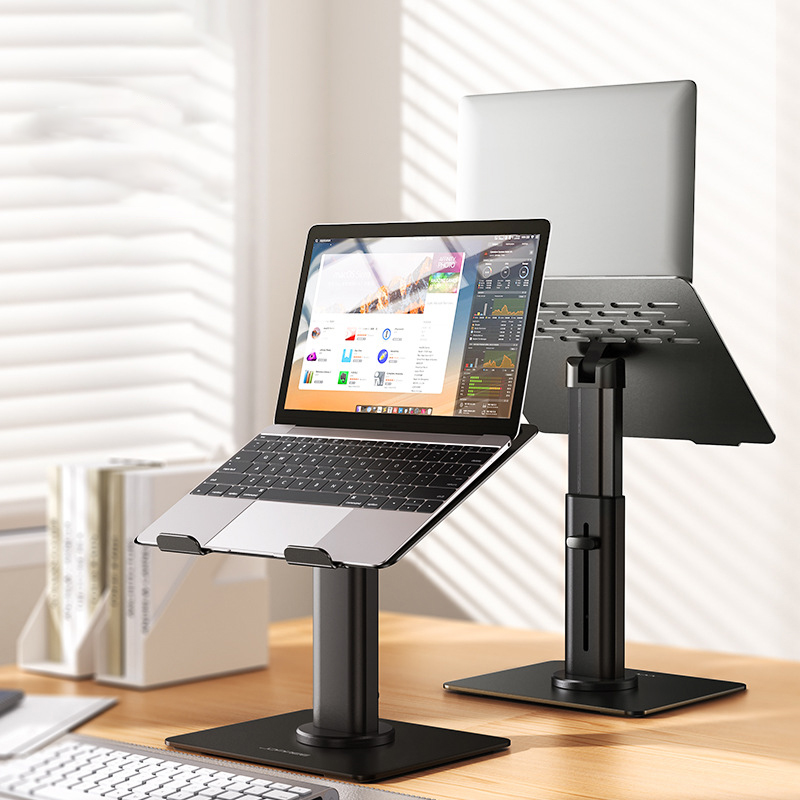 Laptop Stand Bamboo - 노트북 스탠드 360도 회전식 수직 브래킷,
