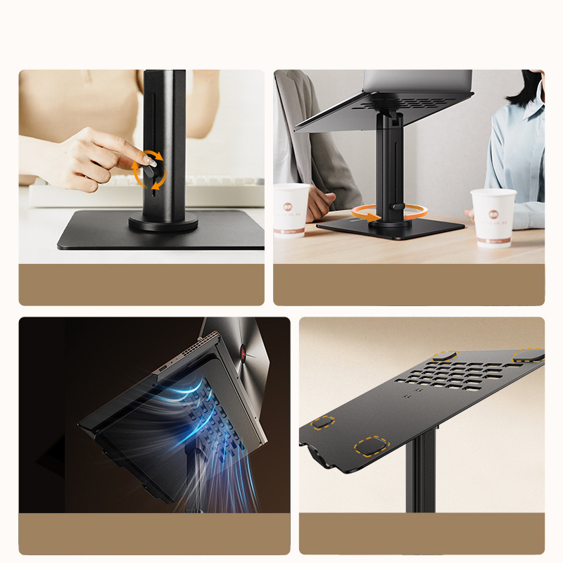 노트북 스탠드 360도 회전식 수직 브래킷, 열 방출  - Laptop Stand Bamboo 리뷰 및 가격