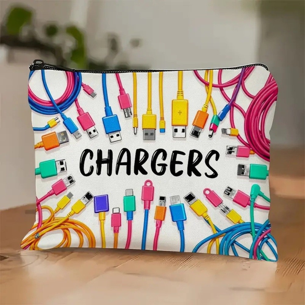새로운 캔버스 소재 충전기 보관 파우치, 지퍼 잠금 방 - Cable Organizer Bag 리뷰 및 가격