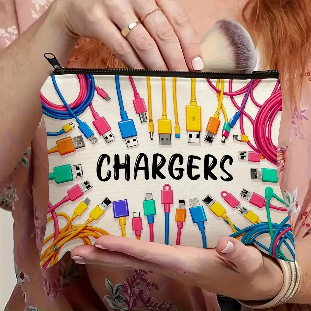 새로운 캔버스 소재 충전기 보관 파우치, 지퍼 잠금 방 - Cable Organizer Bag 리뷰 및 가격