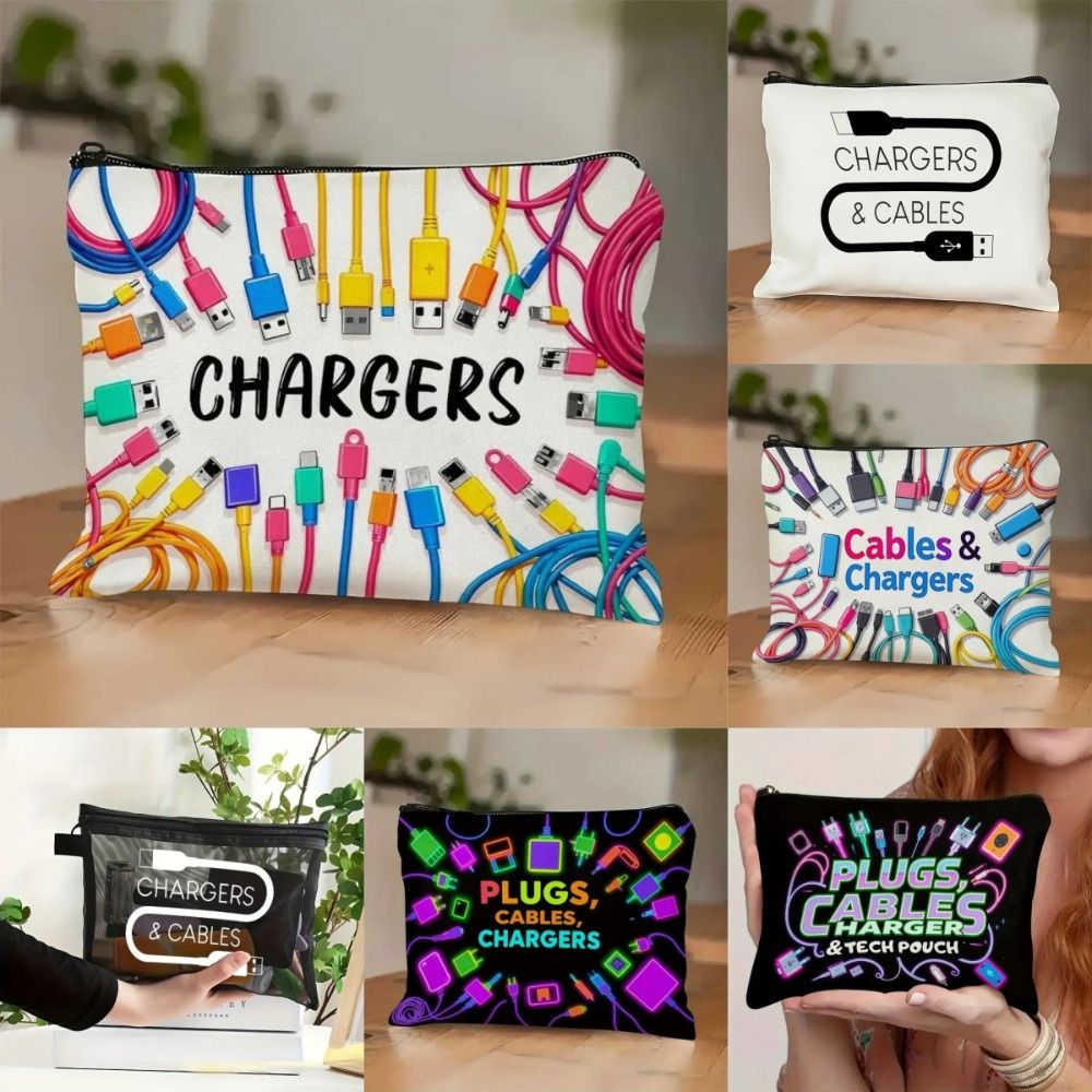 새로운 캔버스 소재 충전기 보관 파우치, 지퍼 잠금 방 - Cable Organizer Bag 리뷰 및 가격