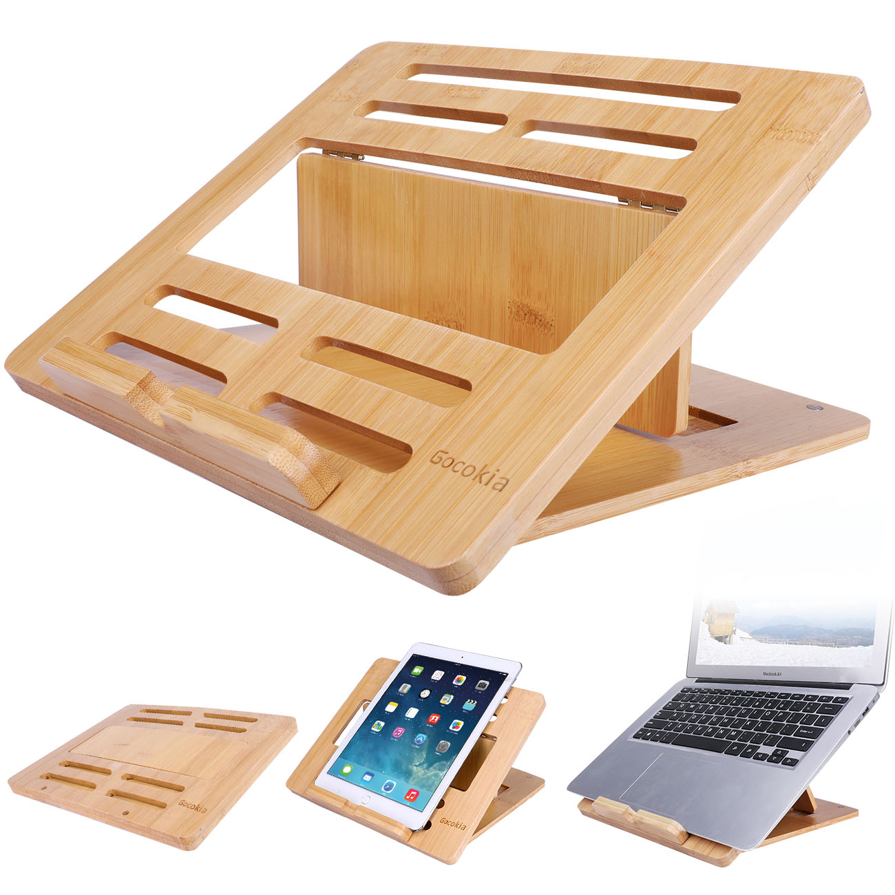 대나무 접이식 노트북 스탠드, 4 각도 노트북 마운트  - Laptop Stand Bamboo 리뷰 및 가격